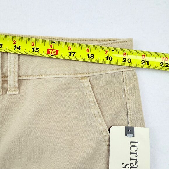 Terra & Sky Womens Stretch High Rise Beige Wash Utility Cargo Pants Size 16W NWT - Picture 7 of 10